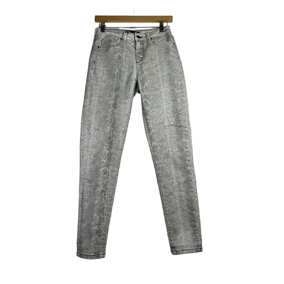 Zara Snakeskin High Rise Skinny Jeans size 4 Gray - Picture 1 of 7